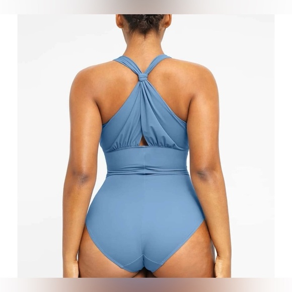 SHAPELLX Smart Sculpt Ruched Twist-Front Shaping Swimsuit - NWT - Picture 4 of 9